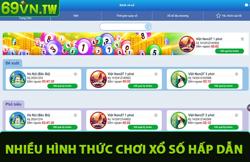 Nhiều loại hình xổ số hấp dẫn